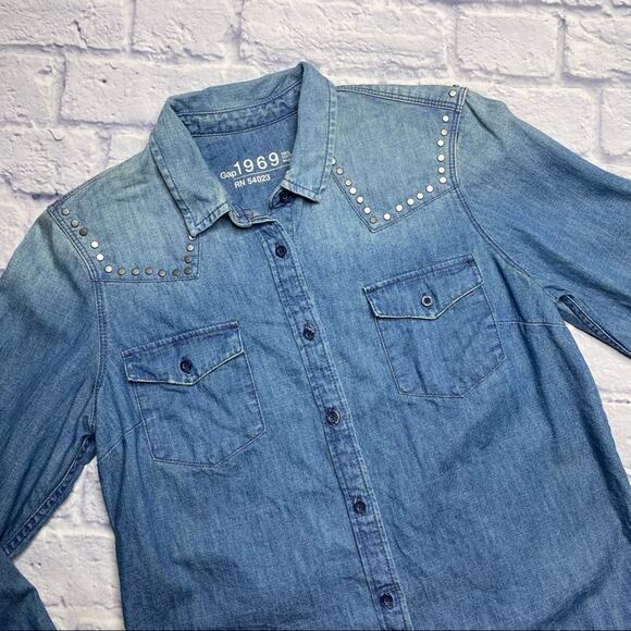 Gap 1969 Ranch Jean Button Down Denim Shirt - Picture 2 of 7